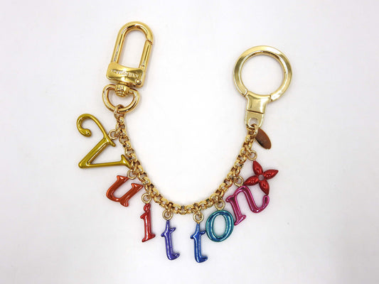 LOUIS VUITTON New Wave Chain Bag Charm Gold Multicolor M63748