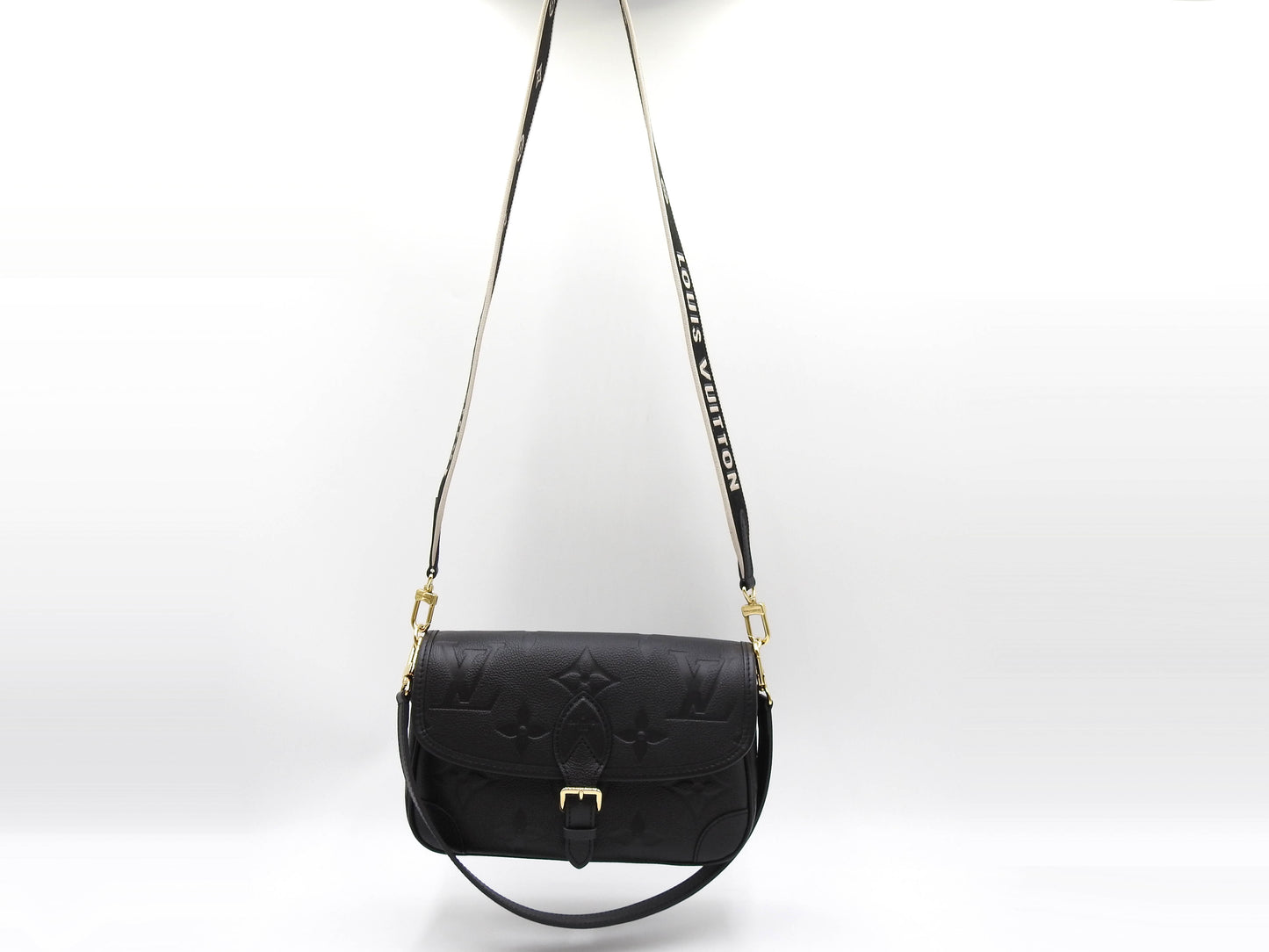 LOUIS VUITTON Monogram Empreinte Diane Shoulder Hand Bag Black M46386