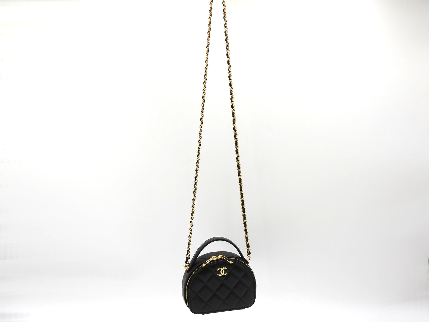 CHANEL Mini Chic Riviera Top Handle Vanity Shoulder Bag Lambskin AP3087