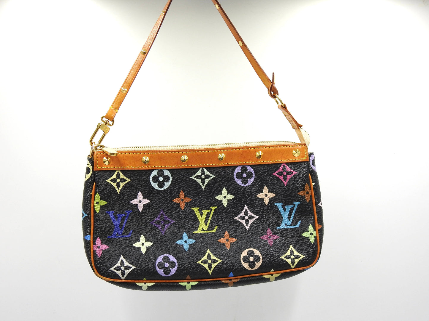LOUIS VUITTON Pochette Accessories Pouch Monogram Multicolor Black M92648