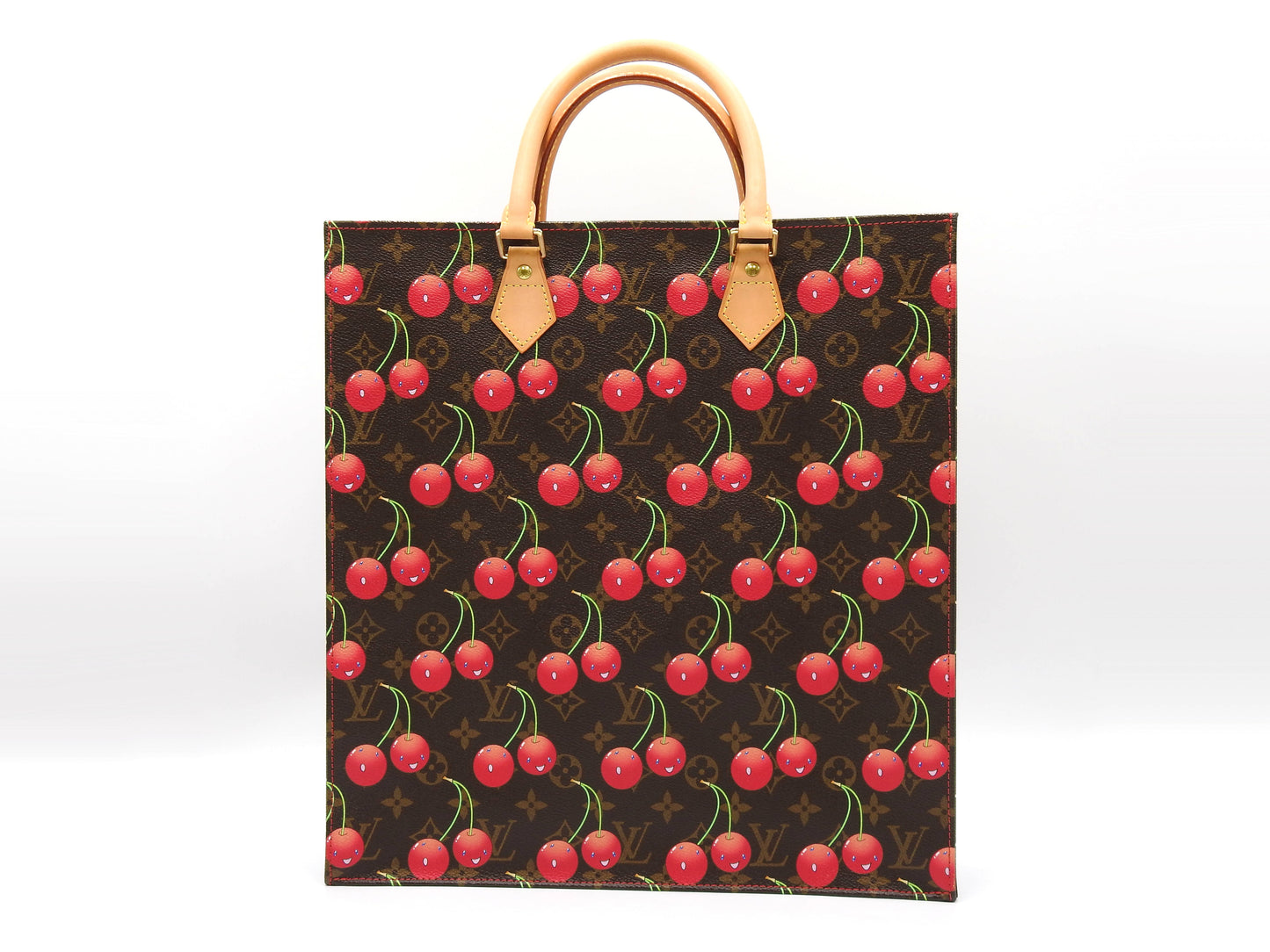 LOUIS VUITTON Monogram Cherry Sac Plat Tote Hand Bag Canvas M95010