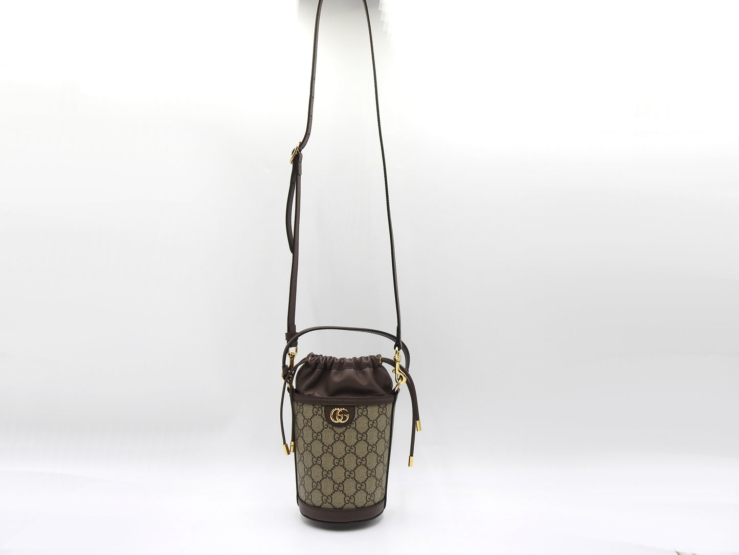 GUCCI GG Supreme Ophidia Bucket Bag Shoulder Hand Bag Beige Brown 760199