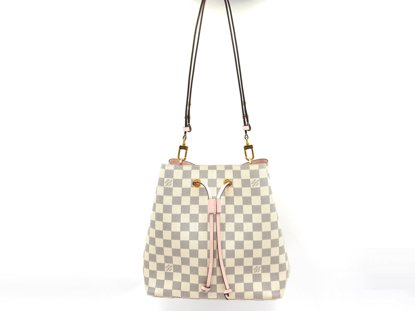LOUIS VUITTON Damier Azur NeoNoe Shoulder Bag Canvas Rose Pink N40152