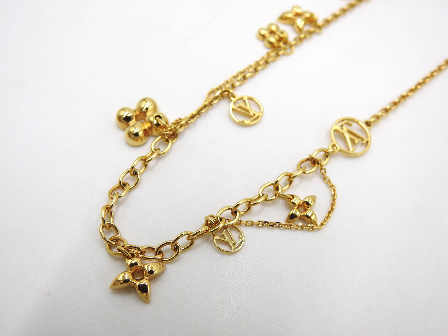 LOUIS VUITTON Collier Blooming Necklace GP Flower Brass M64855