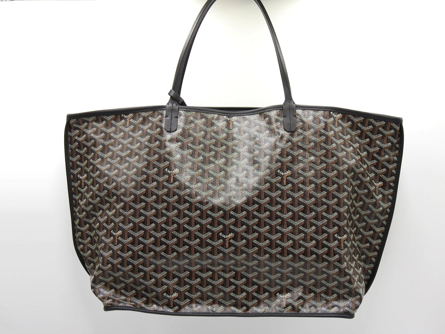 GOYARD Anjou GM Reversible Shoulder Tote Bag PVC Canvas Leather Black