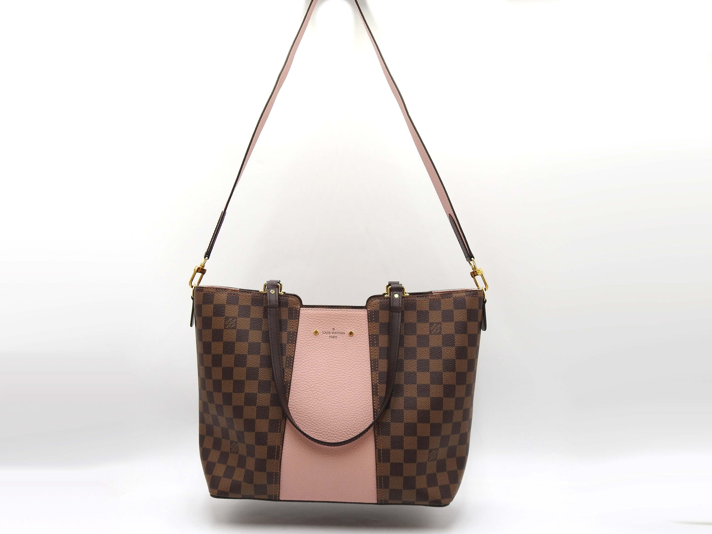 LOUIS VUITTON Jersey Shoulder Hand Bag Damier Ebene Magnolia Pink N44041