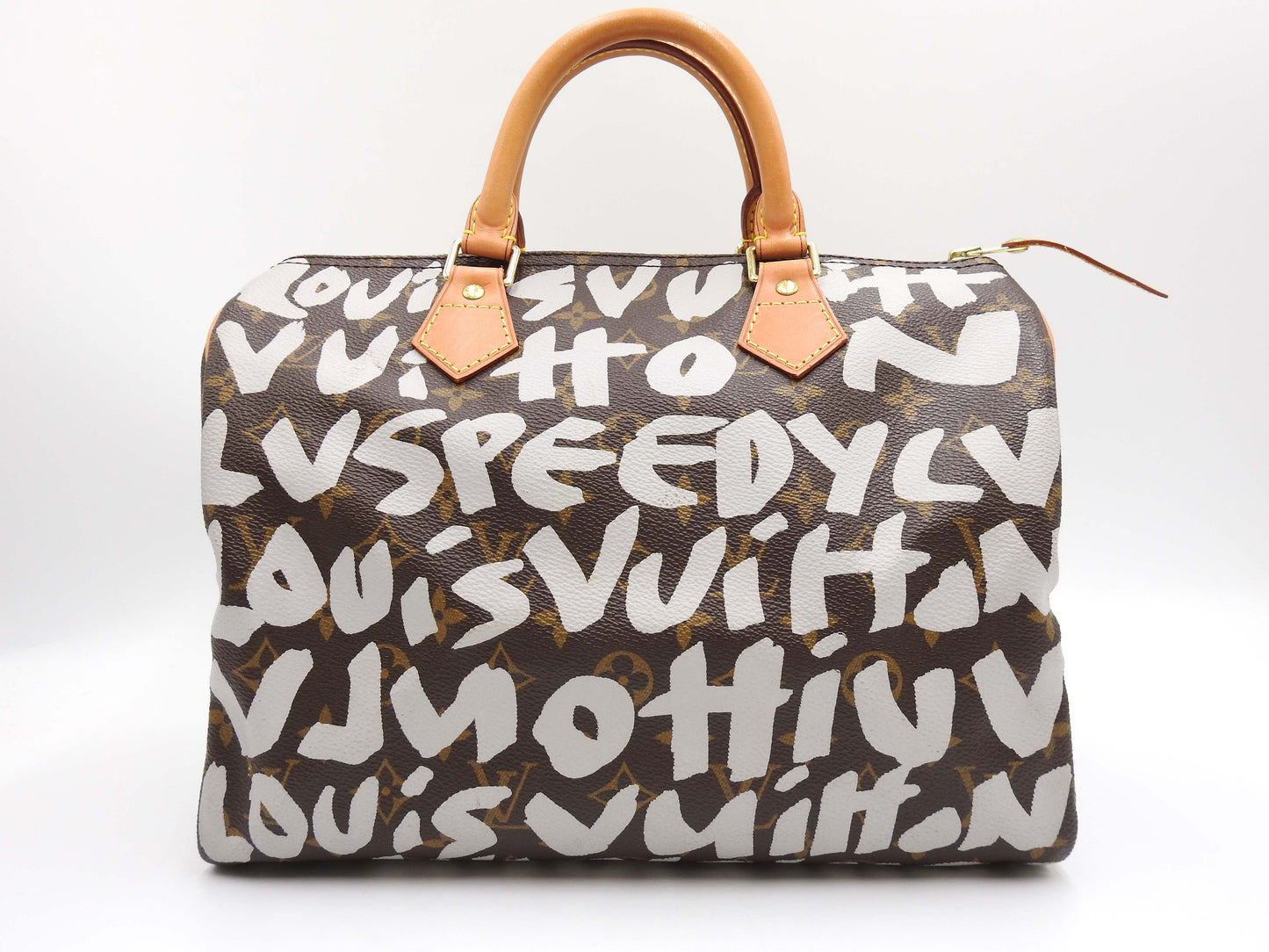 LOUIS VUITTON Monogram Graffiti Speedy 30 Hand Bag Boston Bag White M92195