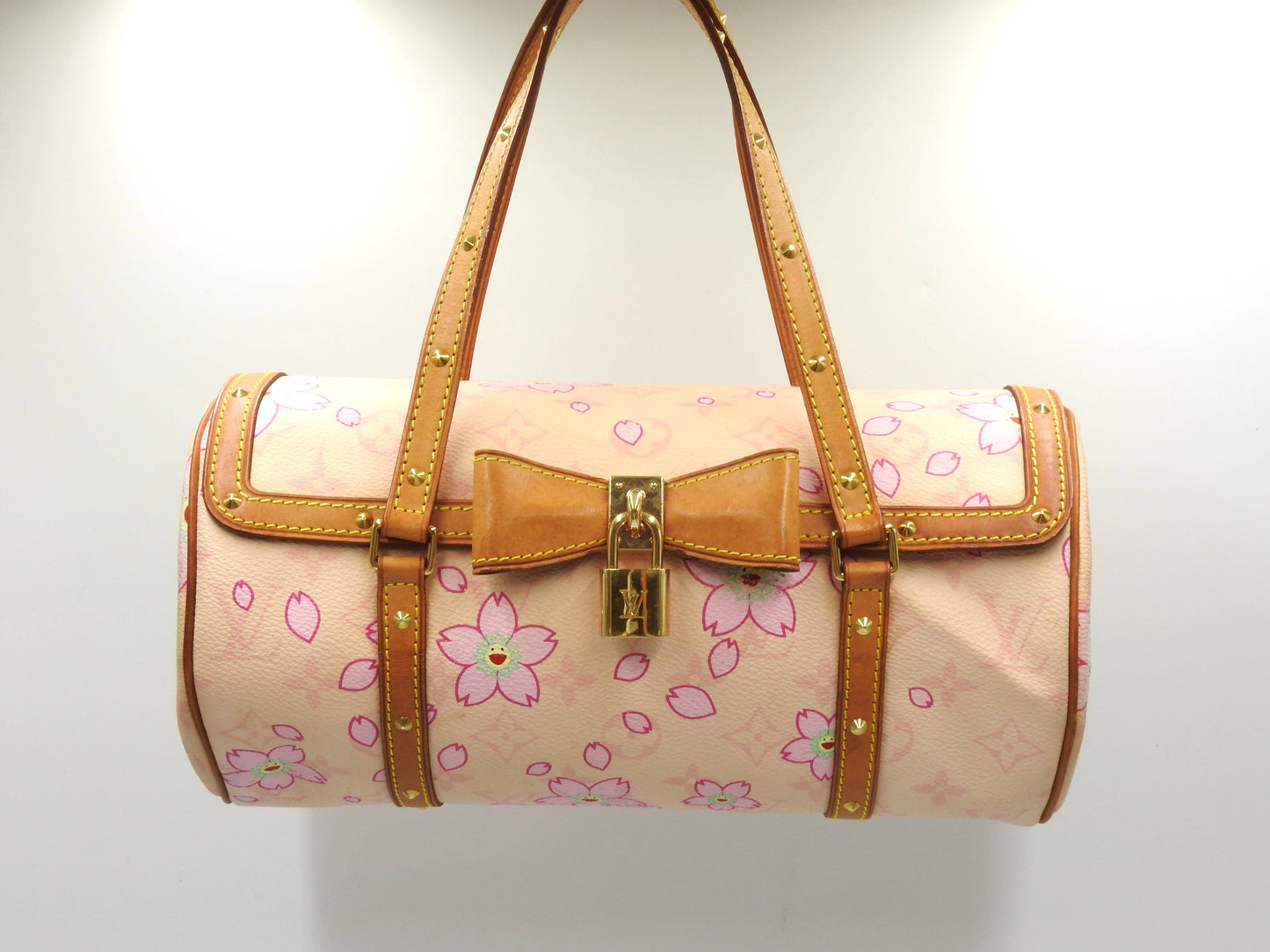 LOUIS VUITTON Papillon Shoulder Hand Bag Monogram Cherry Blossom M92010