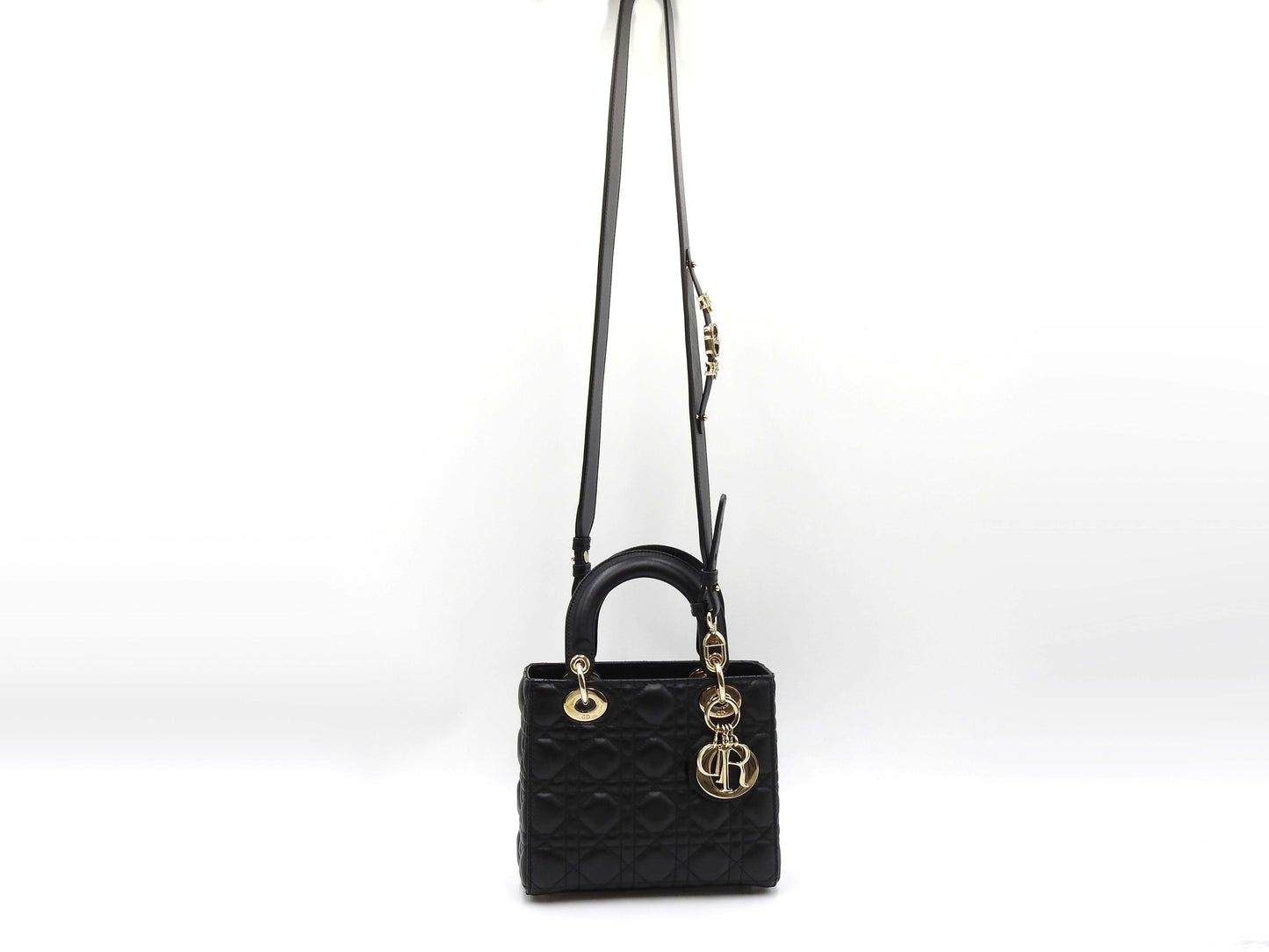 Christian Dior My Abc Lady Dior Small Shoulder Hand Bag Lambskin Black
