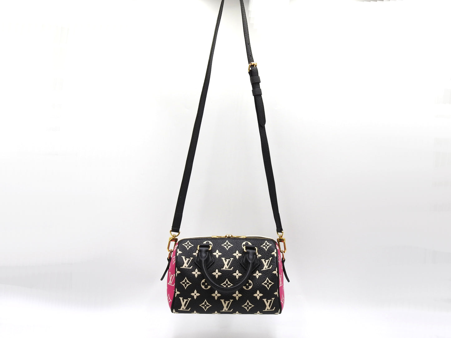 LOUIS VUITTON Monogram Empreinte Speedy 20 Bandouliere Hand Bag M46088