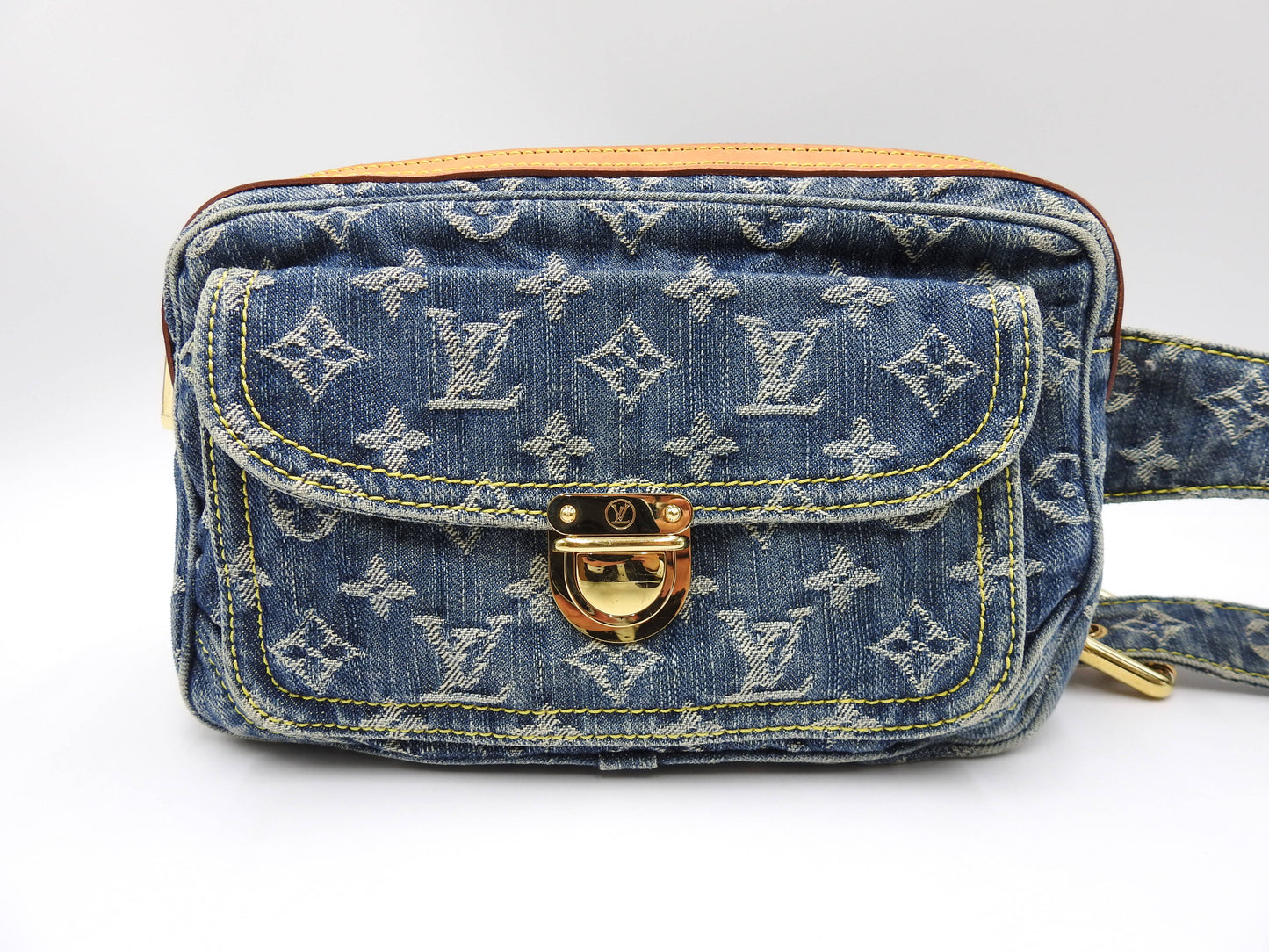 LOUIS VUITTON Monogram Denim Bum Bag Waist Shoulder Bag M95347