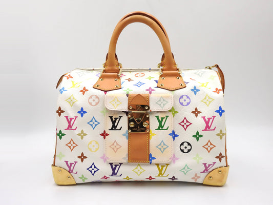 LOUIS VUITTON Speedy 30 Boston Hand Bag Multicolor Bron White M92643