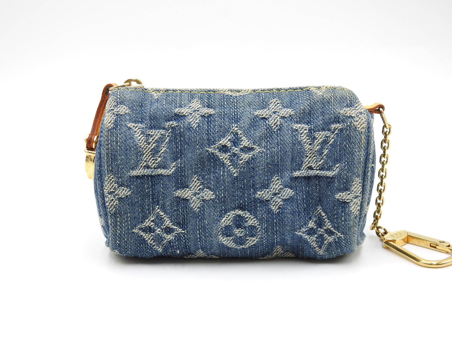 LOUIS VUITTON Monogram Denim Trousse Speedy PM Pouch Blue M95082