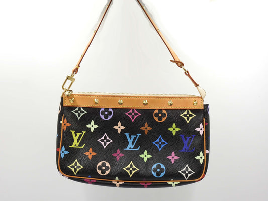 LOUIS VUITTON Pochette Accessories Pouch Monogram Multicolor Black M92648