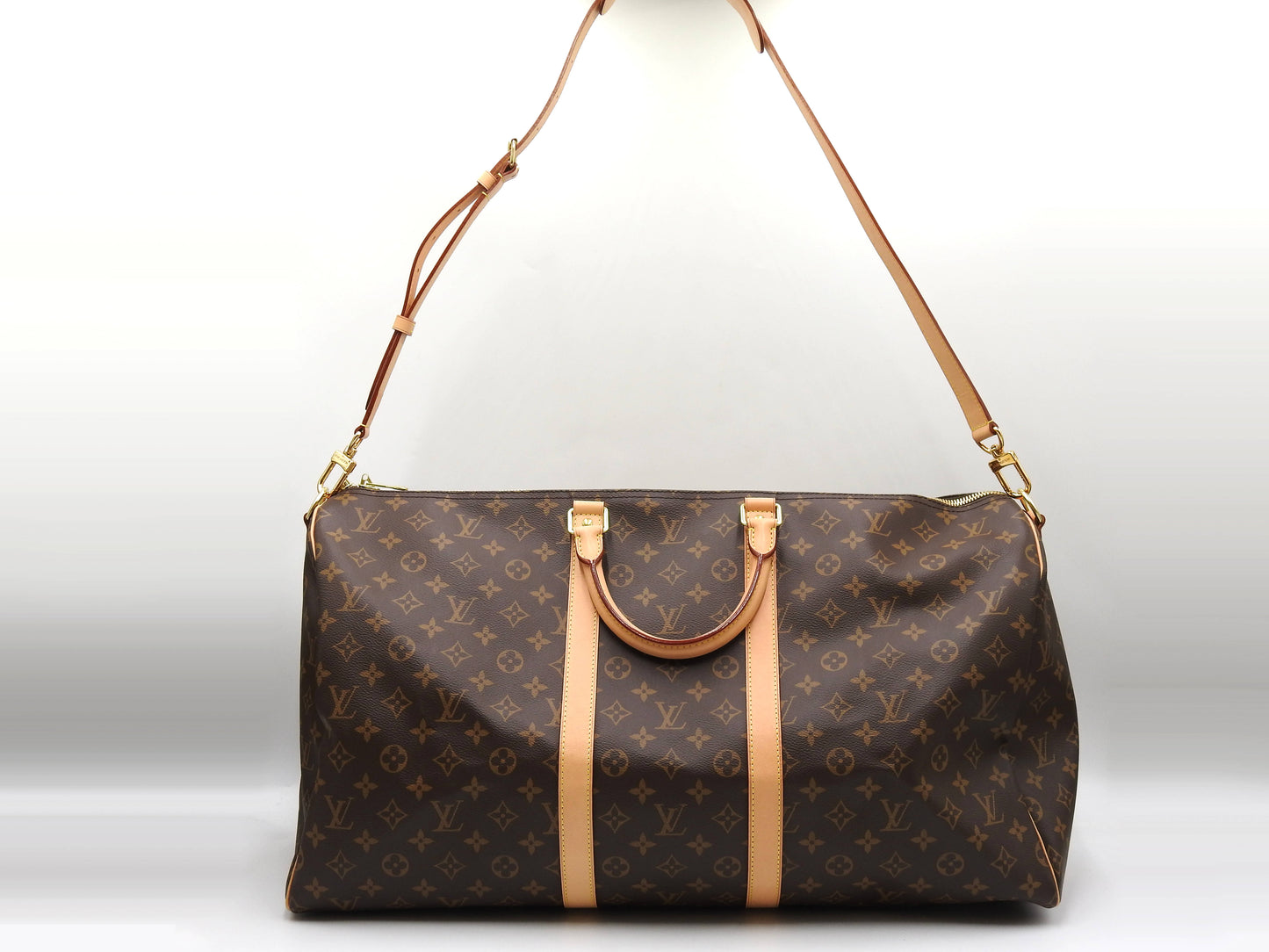 LOUIS VUITTON Monogram Keepall Bandouliere 55 Travel Boston Bag M41424
