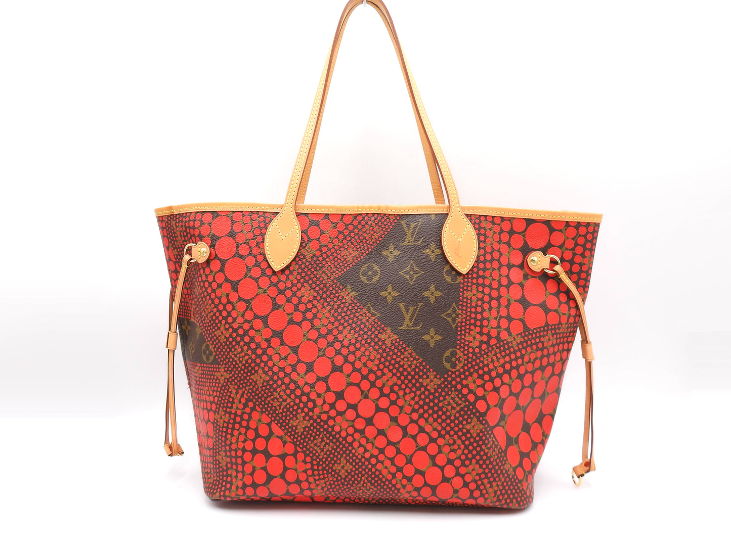 LOUIS VUITTON Monogram Wave Kusama Yayoi Neverfull MM Tote Bag Red M40686