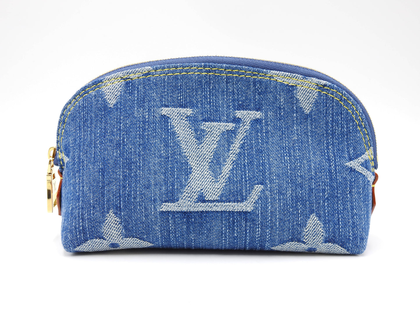 LOUIS VUITTON LV Remix Monogram Denim Cosmetic Pouch PM Blue M24316