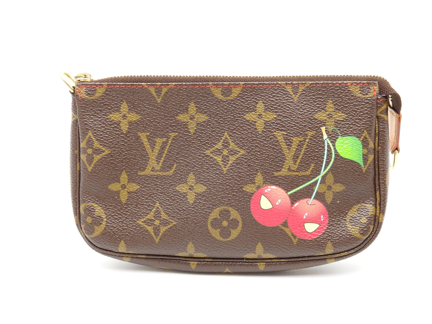 LOUIS VUITTON Monogram Cherry Pochette Accessories Pouch for Bucket PM