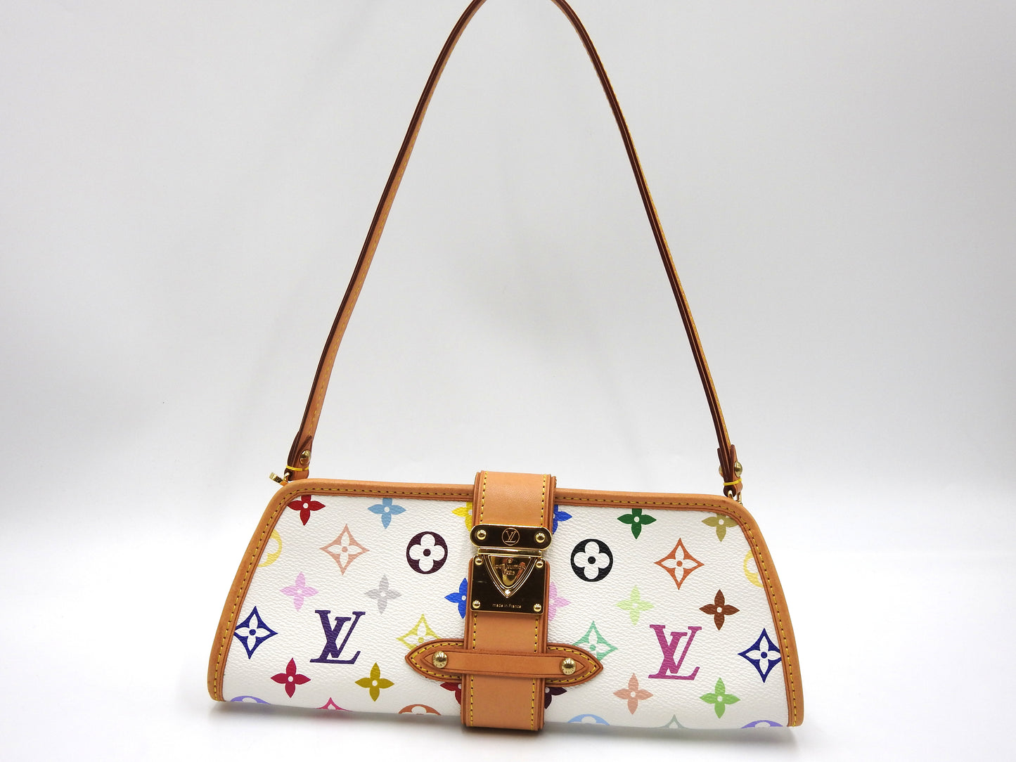 LOUIS VUITTON Shirley Shoulder Bag Monogram Multicolor Bron White M40049