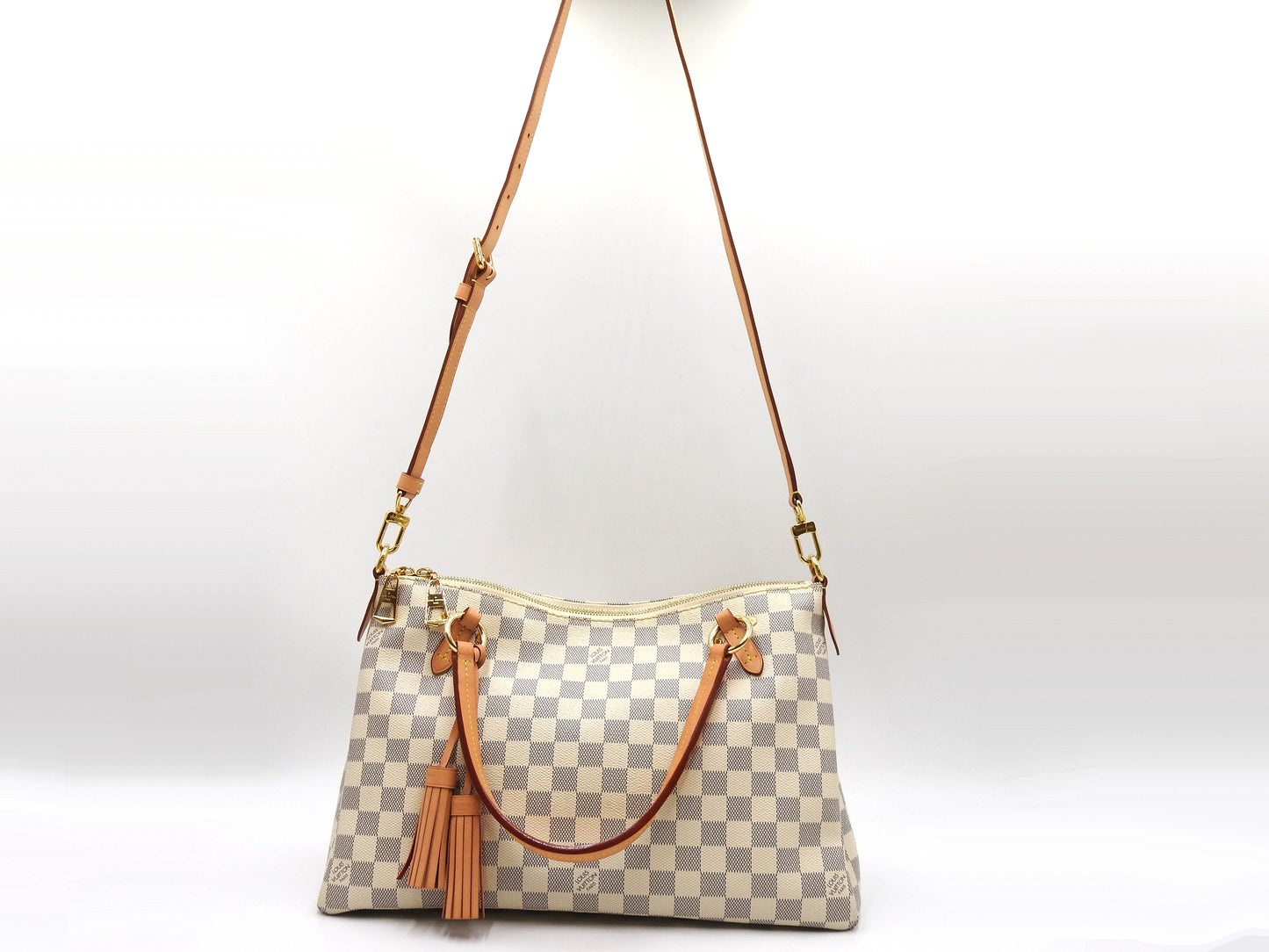 LOUIS VUITTON Lymington Tote Bag Shoulder Bag Damier Azur Tassel N40022