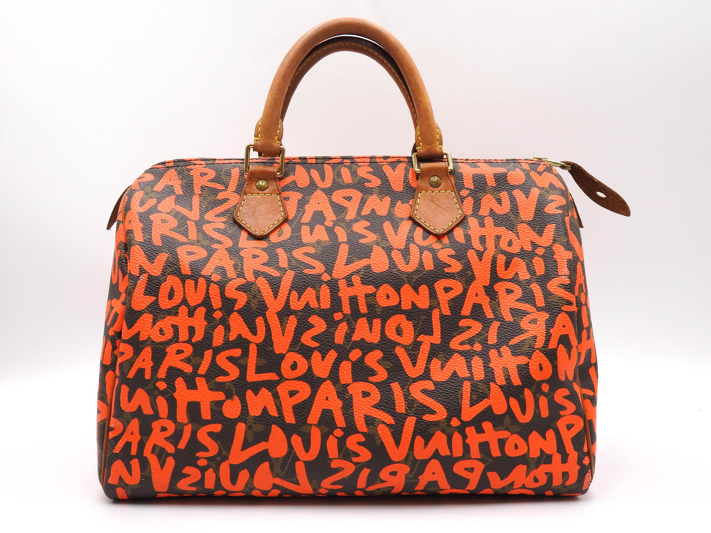 LOUIS VUITTON Monogram Graffiti Speedy 30 Boston Hand Bag Orange M93705