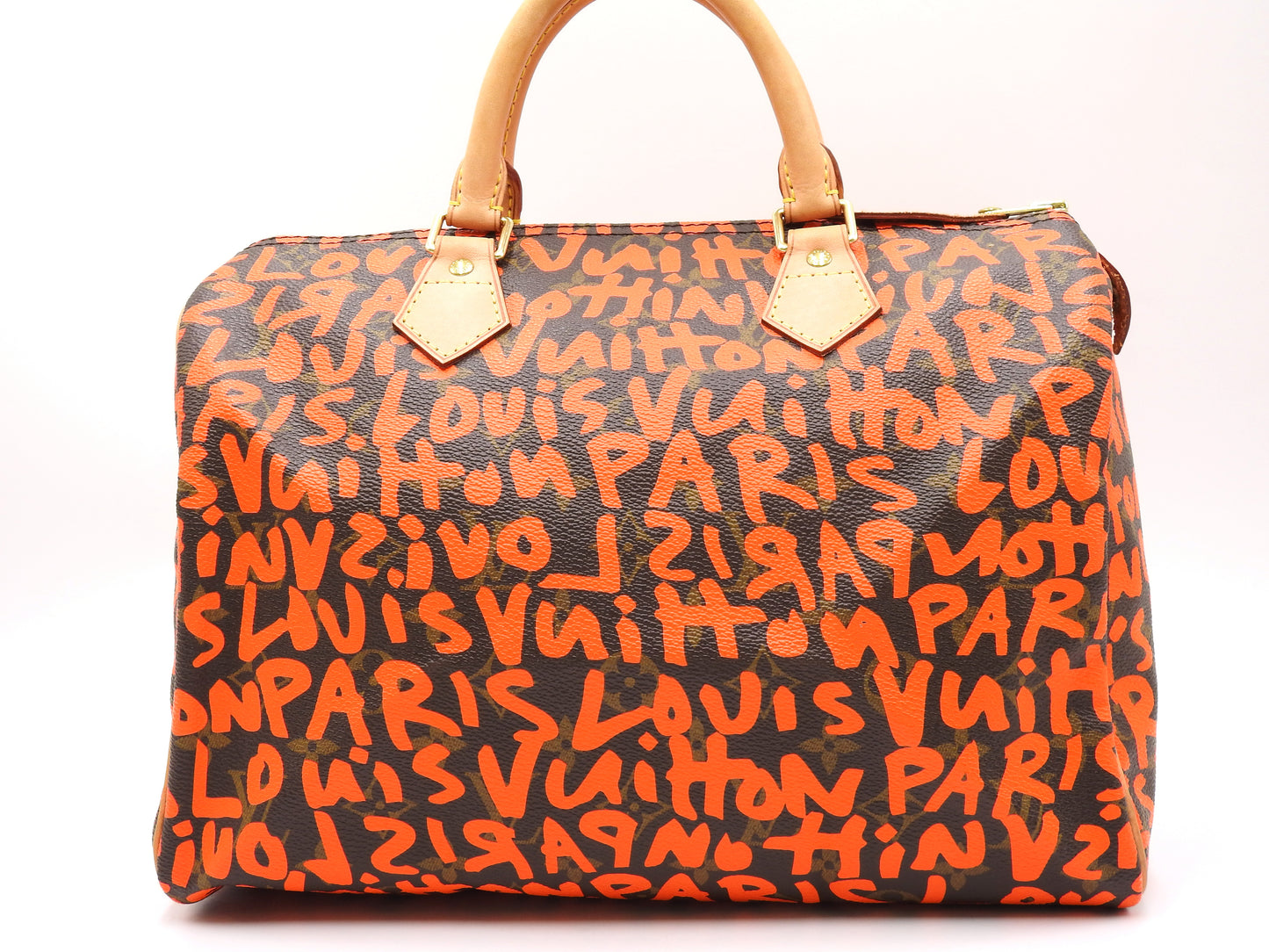 LOUIS VUITTON Monogram Graffiti Speedy 30 Boston Hand Bag Orange M93705