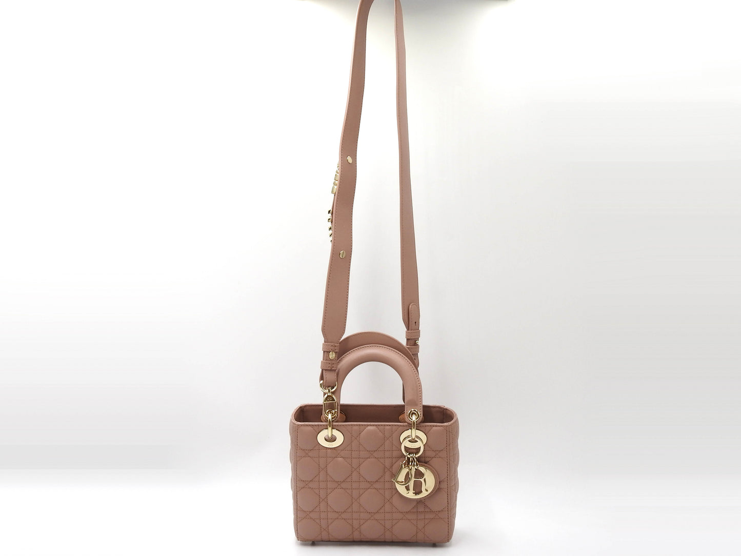 Christian Dior My Abc Lady Dior Small Shoulder Hand Bag Lambskin Pink Beige