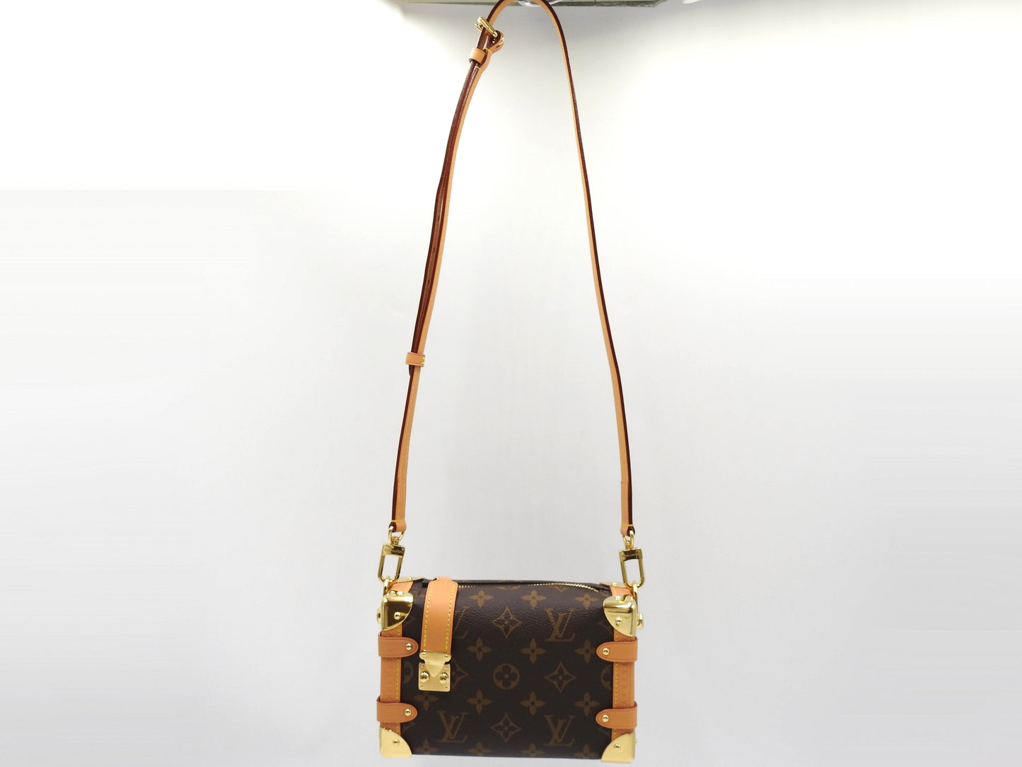 LOUIS VUITTON Monogram Side Trunk PM 2way Shoulder Hand Bag Leather M46815