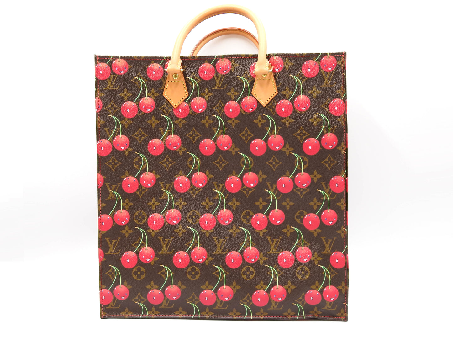 LOUIS VUITTON Monogram Cherry Sac Plat Tote Hand Bag Canvas M95010