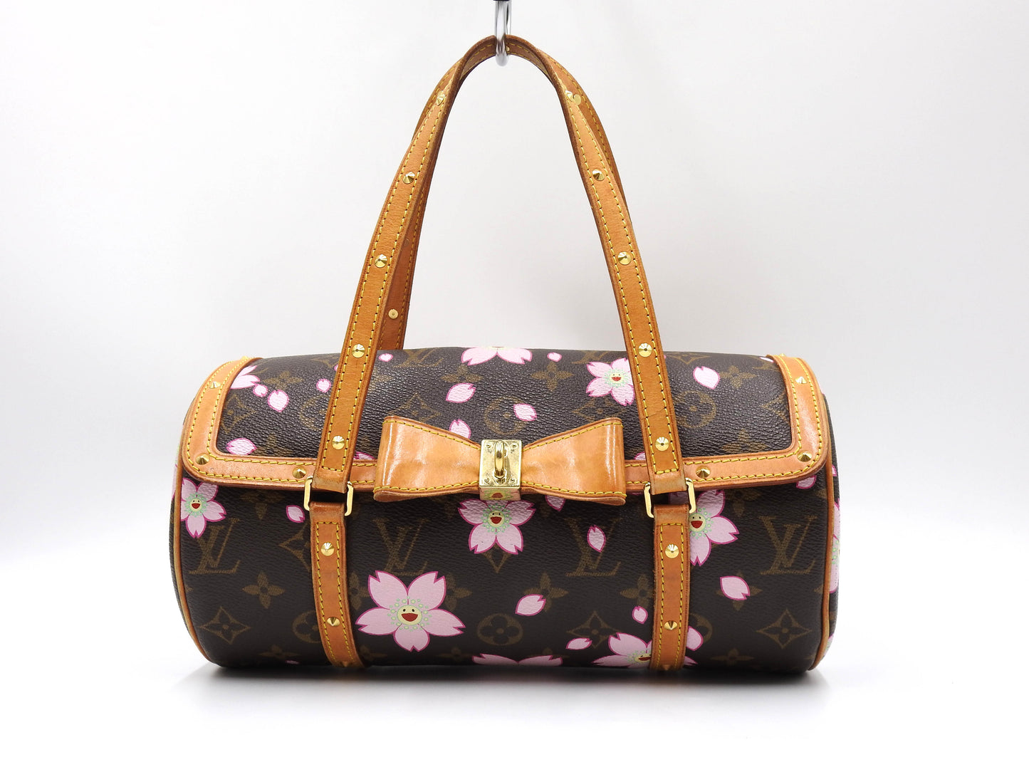 LOUIS VUITTON Papillon Shoulder Hand Bag Monogram Cherry Blossom M92009