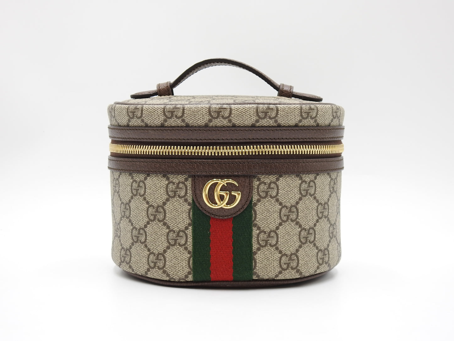 GUCCI GG Supreme Ophidia Web Vanity Bag Cosmetic Pouch Beige Brown 627463