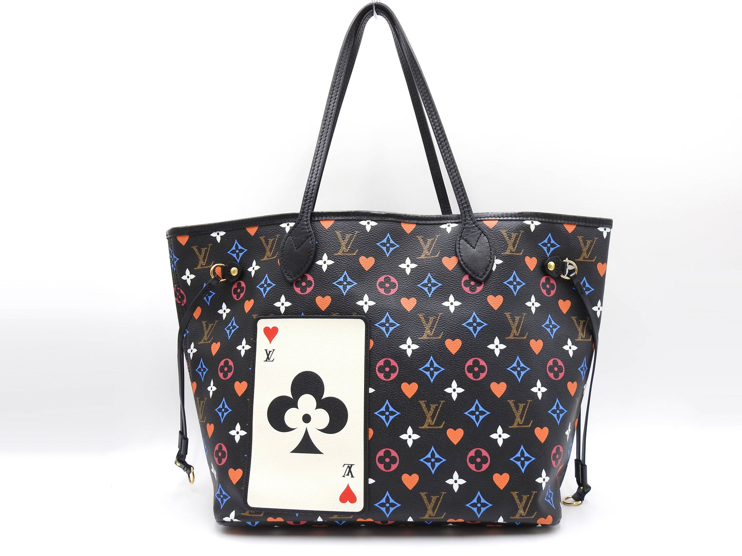 LOUIS VUITTON Game On Neverfull MM Shoulder Tote Bag Black M57483