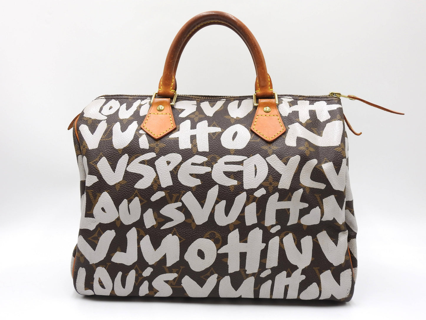 LOUIS VUITTON Monogram Graffiti Speedy 30 Hand Bag Boston Bag White M92195