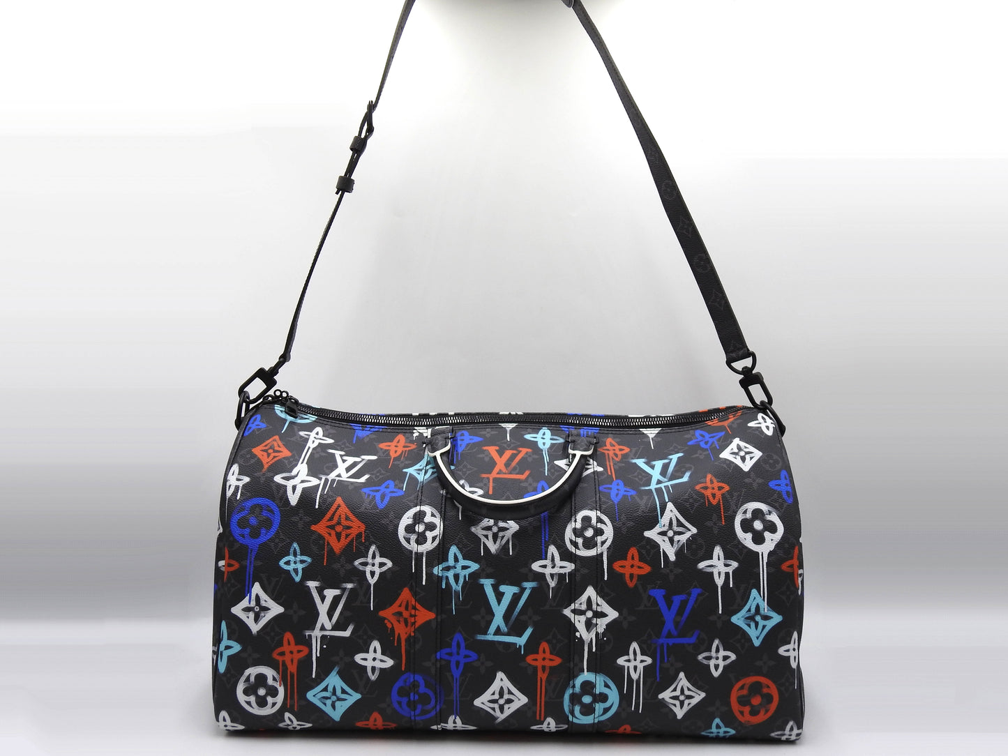 LOUIS VUITTON Monogram Graffiti Keepall Bandouliere 50 Boston Bag M21384