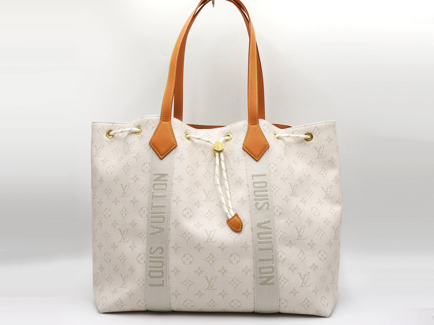 LOUIS VUITTON Monogram Heritage Marina Tote Shoulder Bag White M14652