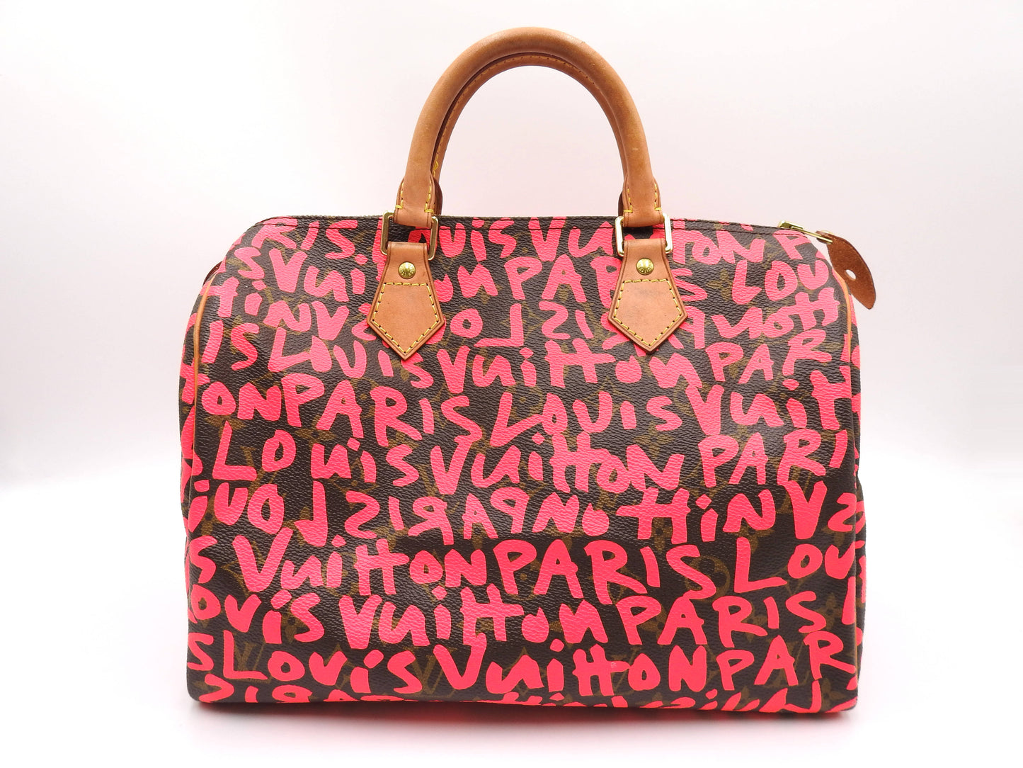 LOUIS VUITTON Monogram Graffiti Speedy 30 Hand Bag Boston Bag M93704 Pink