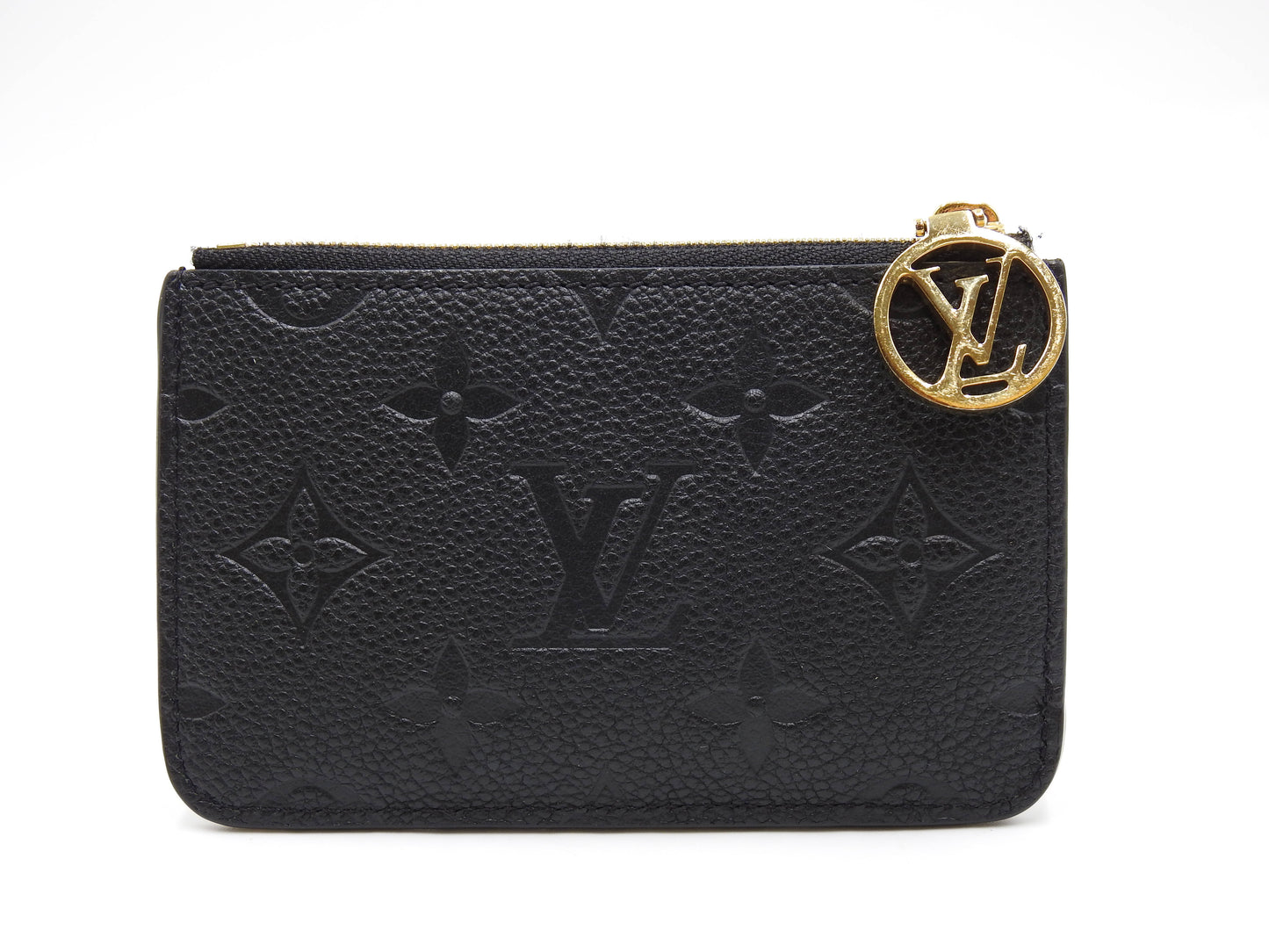 LOUIS VUITTON Monogram Empreinte Romy Card Case Holder Black M81883