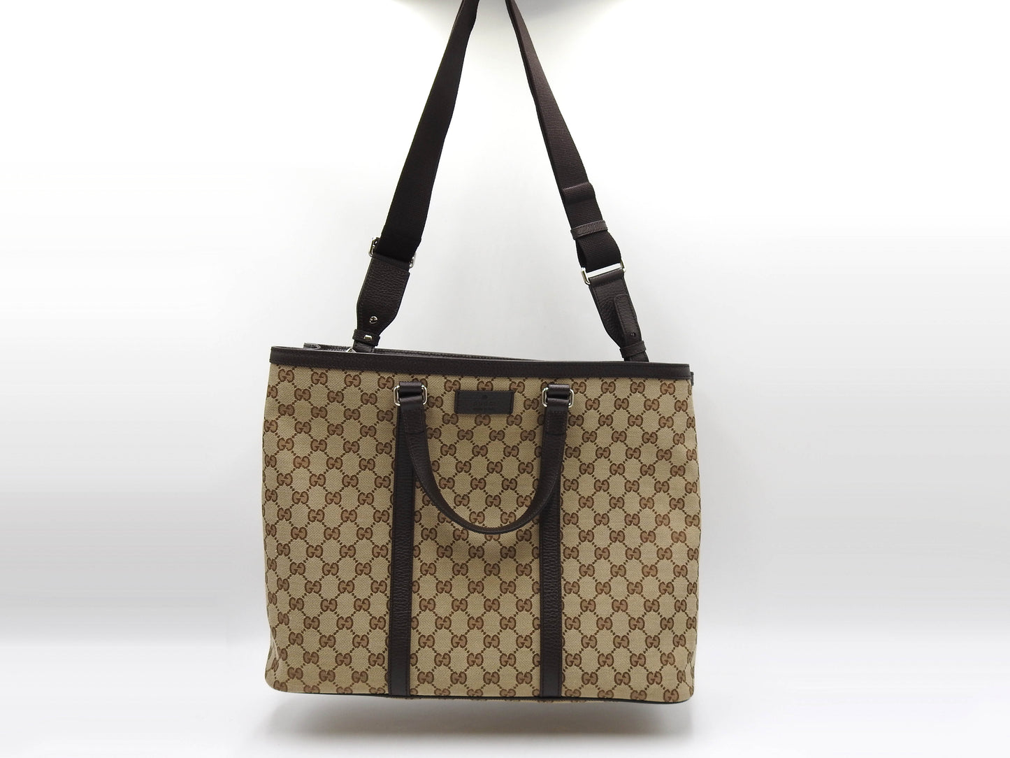 GUCCI Joy Monogram GG Canvas 2way Shoulder Tote Bag Beige Brown 449169