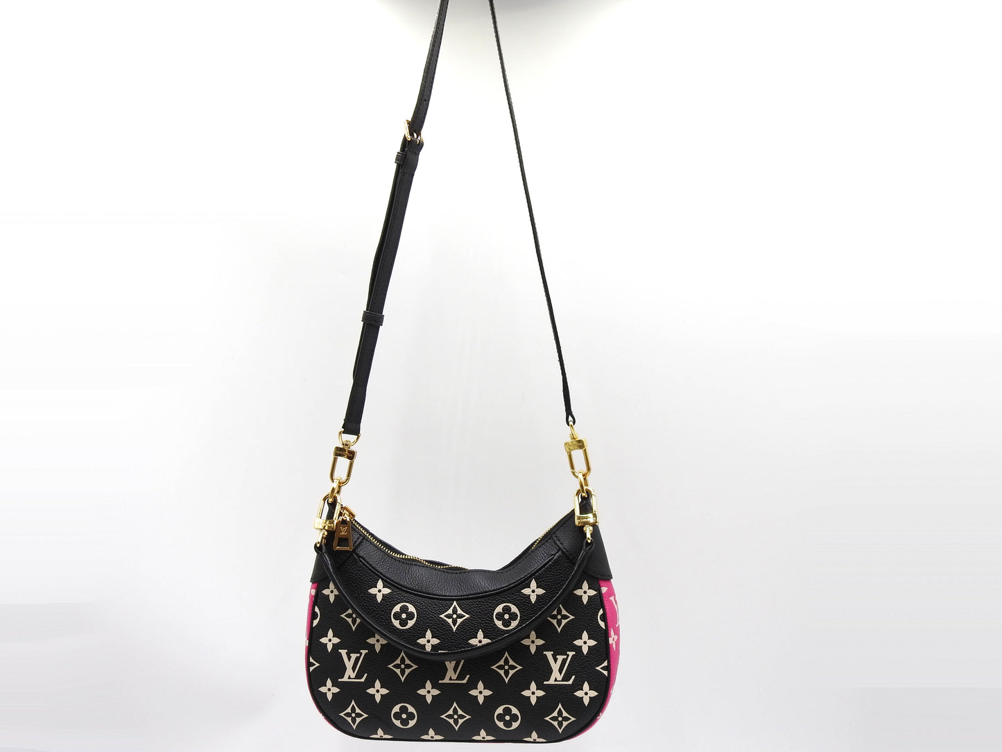 LOUIS VUITTON Monogram Empreinte Bagatelle Shoulder Hand Bag Black M46091