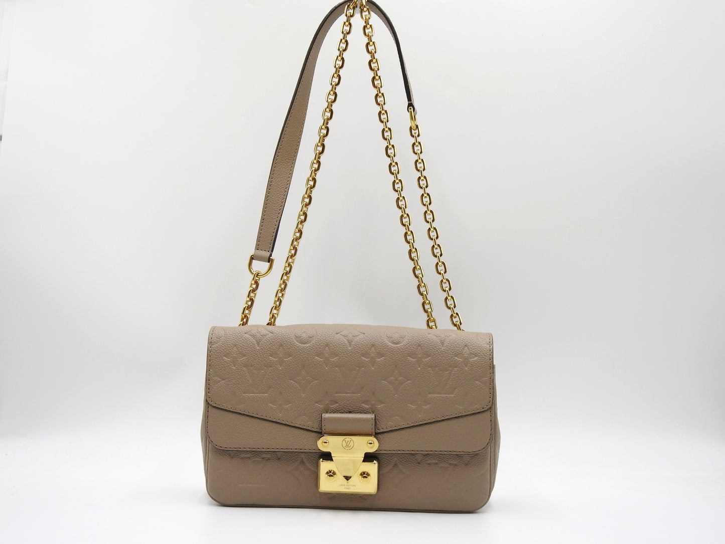LOUIS VUITTON Monogram Empreinte Marceau Chain Shoulder Bag Dune M46199