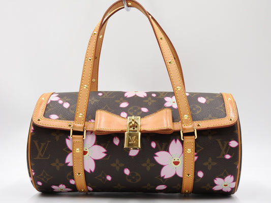 LOUIS VUITTON Papillon Shoulder Hand Bag Monogram Cherry Blossom M92009