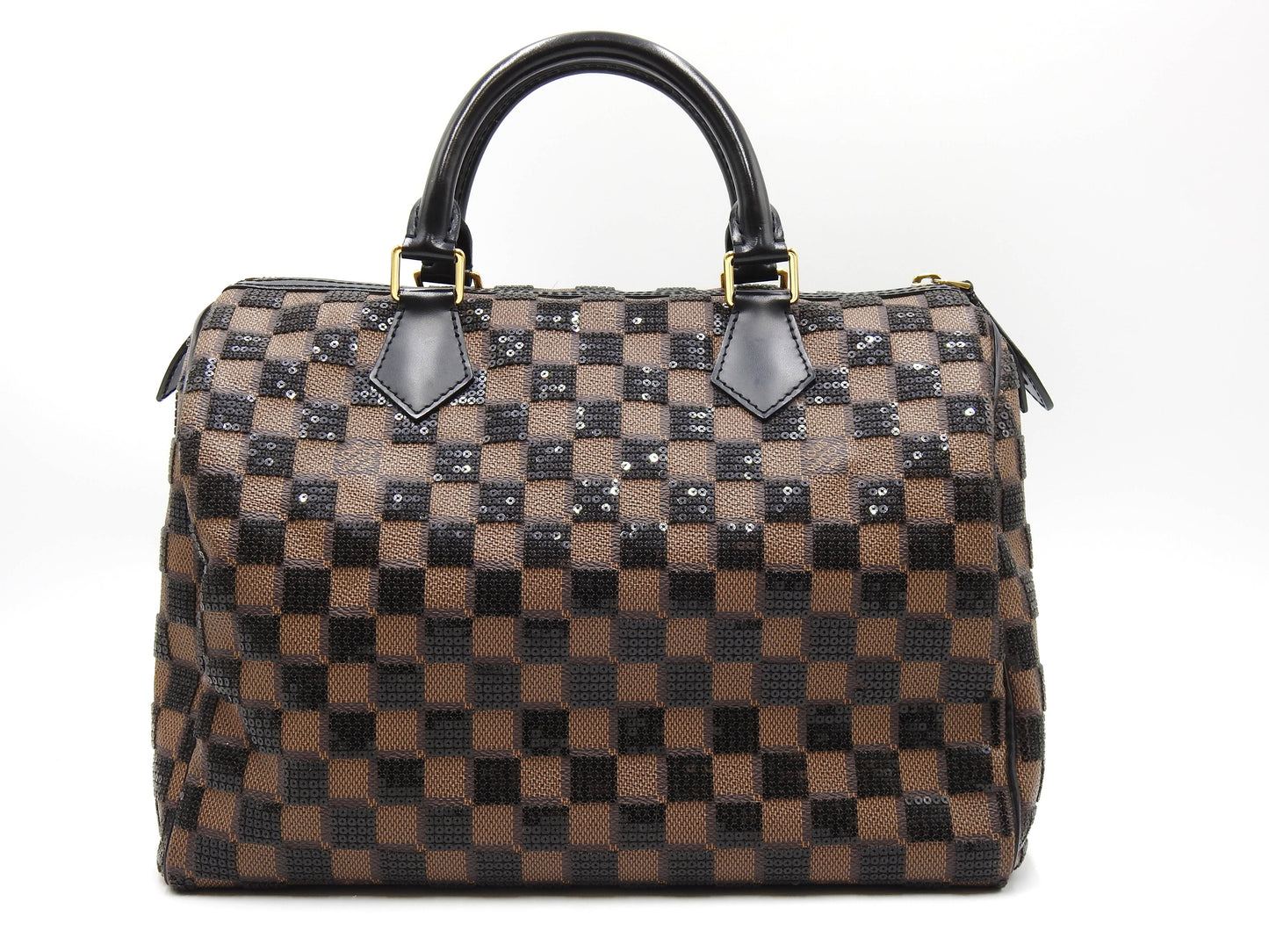 LOUIS VUITTON Damier Paillettes Sequin Speedy 30 Hand Bag Black N41262