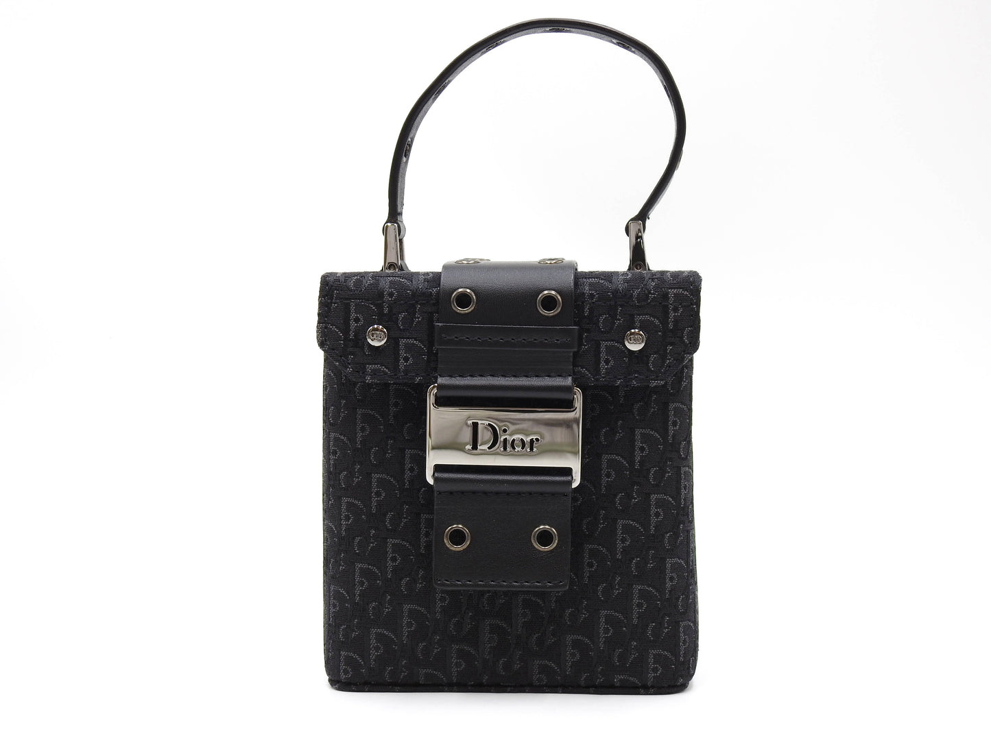 Christian Dior Trotter Street Chic Top Handle Small Vanity Bag Black