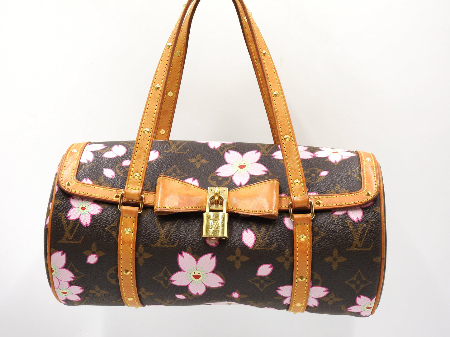 LOUIS VUITTON Papillon Shoulder Hand Bag Monogram Cherry Blossom M9209