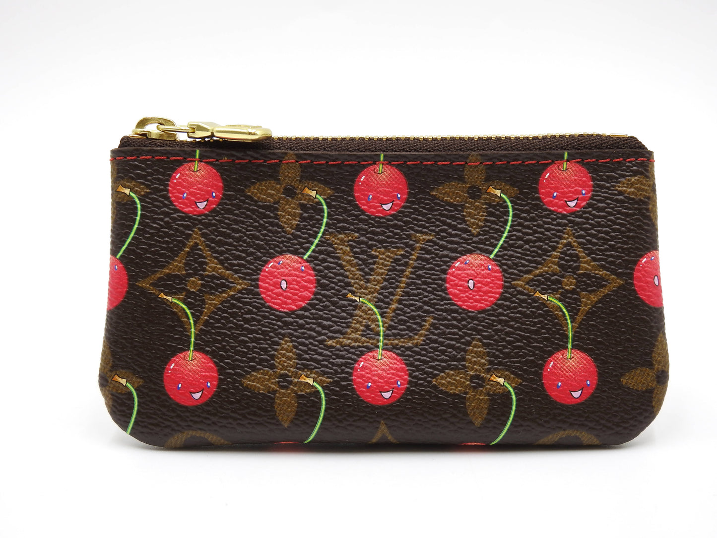 LOUIS VUITTON Monogram Cherry Pochette Cles Key Pouch Coin Purse M95042