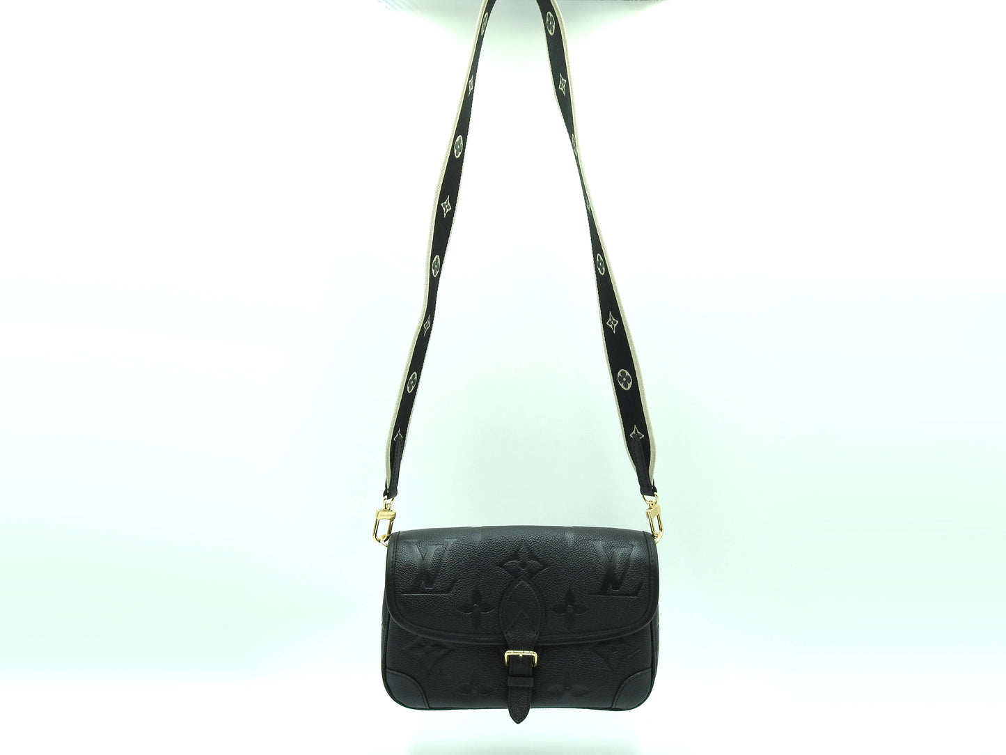 LOUIS VUITTON Monogram Empreinte Diane Shoulder Hand Bag Black M46386