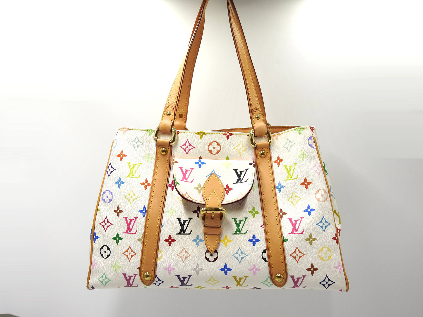 LOUIS VUITTON Aurelia MM Shoulder Tote Bag Multicolor Bron White M40094