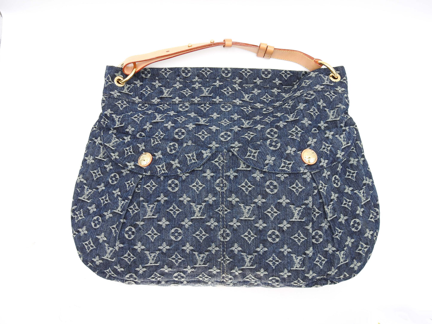 LOUIS VUITTON Daily GM Monogram Denim Shoulder Bag Blue M40493