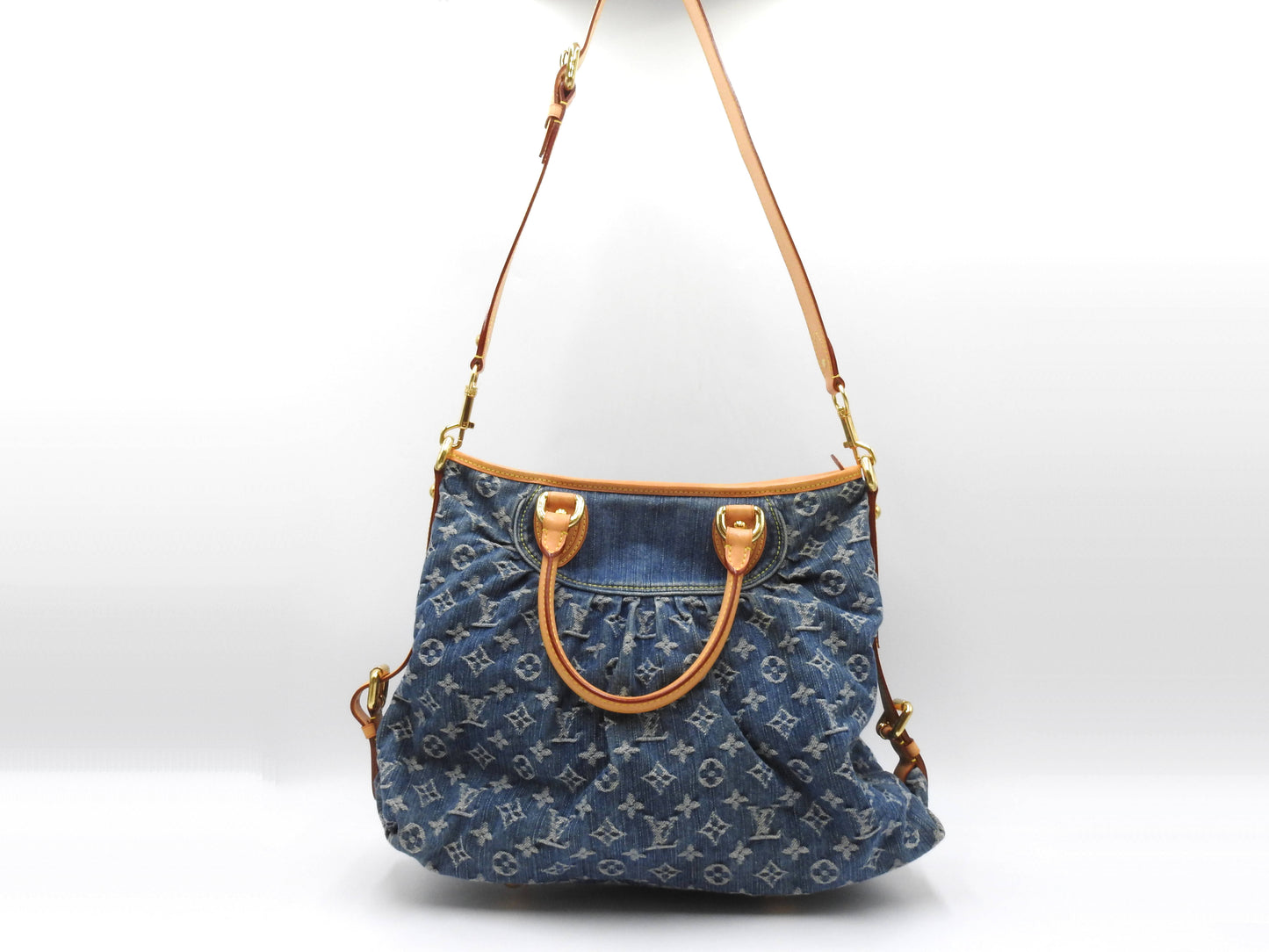 LOUIS VUITTON Neo Cabby GM Monogram Denim Shoulder Hand Bag Blue M95350