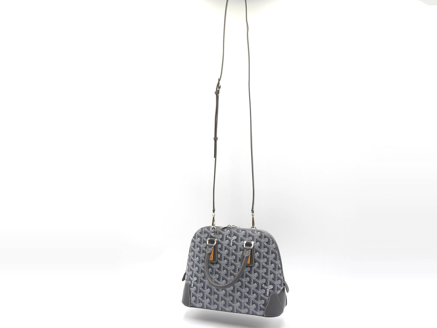 GOYARD Mini Vendome 2way Shoulder Hand Bag PVC Canvas Leather Grey
